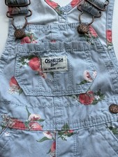 Oshkosh B'Gosh 6M Baby Peach Floral Overalls