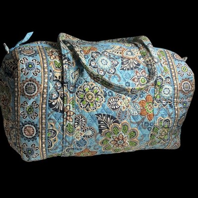 Vera Bradley Bali Blue XL Carry on Traveler/ Weekender  Duffel Bag RETIRED