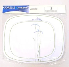 VTG Corelle Shadow Iris 2 Piece Stove & Counter Mat Trivet Set NEW