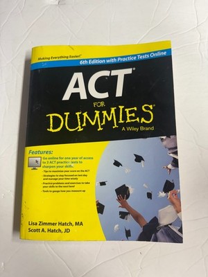 ACT For Dummies, with Online Practice Tests 6th Edition - Very Good