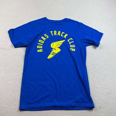 Adidas Track Club Shirt Mens Medium Blue Cotton Short Sleeves Club Go-To Tee NWT