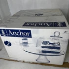Vintage Anchor Hocking Monaco Clear 2 Pieces Cake Set Brand New In Box Sealed