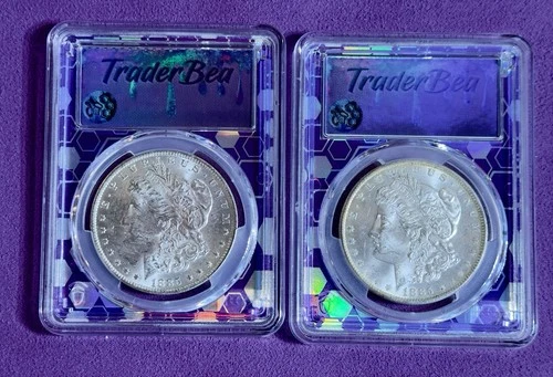 LOT of 2  1885 O Morgan Silver $1 Dollar PCGS MS 62 NEW ORLEANS Stunning 🔥🔥