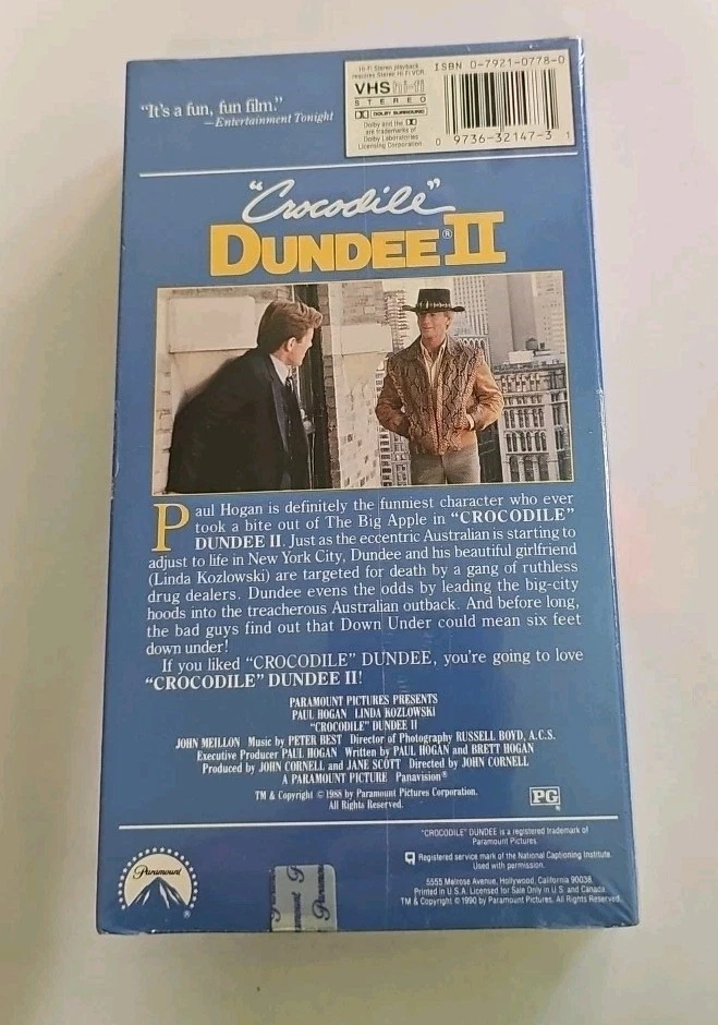 Crocodile Dundee II VHS SEALED Watermarks Paramount Paul Hogan VTG - Image 3 of 4