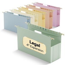 Legal Size Hanging File Folders,6 Pack Heavy Duty 4 Expanding Pocket,Reinforced