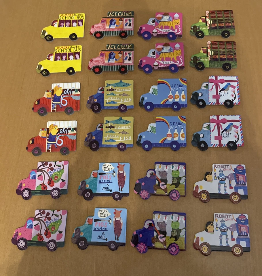 eeBoo Trucks and a Bus Little Memory Matching Game 12 Shaped Pairs - Image 3 of 4