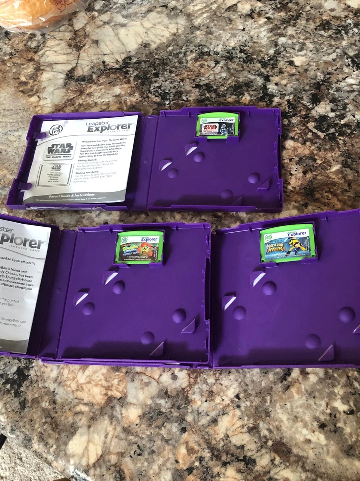 Lot of 3 Leap Frog Leapster Explorer Leap Pad Learning Games Not Tested - Image 3 of 3