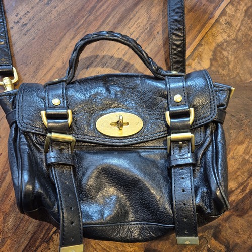 Mulberry Mini Alexa Handbag in Black Soft Buffalo