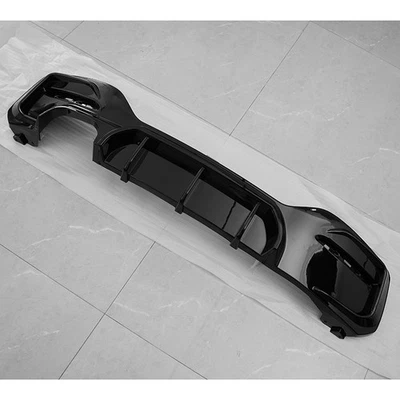 CARSOUL2019 FOR BMW 1 SERIES F20 F21 2015-2019 M SPORT GLOSS BLACK REAR BUMPER DIFFUSER LIP