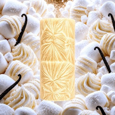 Vanilla Marshmallows Pillar Candle - 4 Sizes - Choose Your Colour