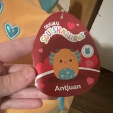 Squishmallows Antjuan Large Orange Blue Plush Toy Valentine's Day 2024 Washable