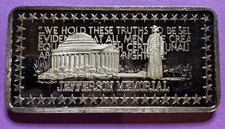 1975 1 oz Jefferson Memorial .999 Silver Hamilton Mint Wonders of America #4944