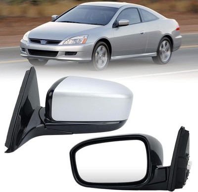 Left Driver Silver Side Mirror Compatible with Honda Accord 2003-2007 Manual Fol