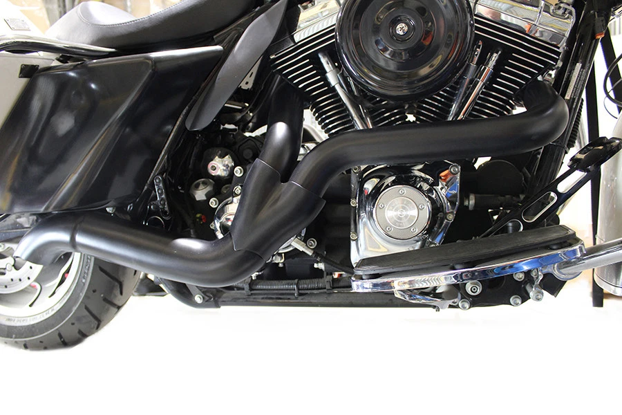 Juego de cabezales de escape 2 en 1 negro para Harley Davidson Foto 4 de 4