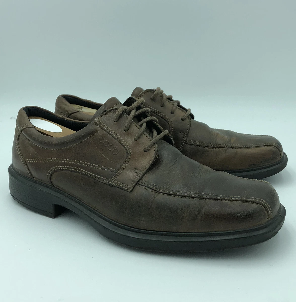 ECCO Helsinki Mens (US 9/9.5) Brown Leather Lace Up Oxford Dress Shoes | eBay