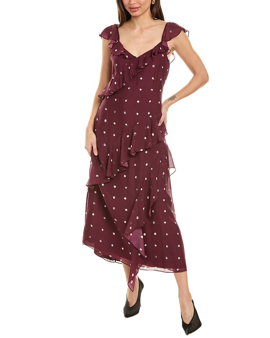 Jason Wu Paint Dot Silk Maxi Dress Womens Red 4