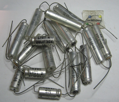 Electrolytic Axial Capacitor Assorted Values Voltages Grab-Bag - NOS Qty 16 - 第 1/4 張圖片