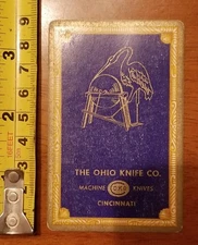RARE OLD VINTAGE PLAYING CARD SINGLE OHIO KNIFE OKCO 606 CONGRESS 4 OF HEARTS