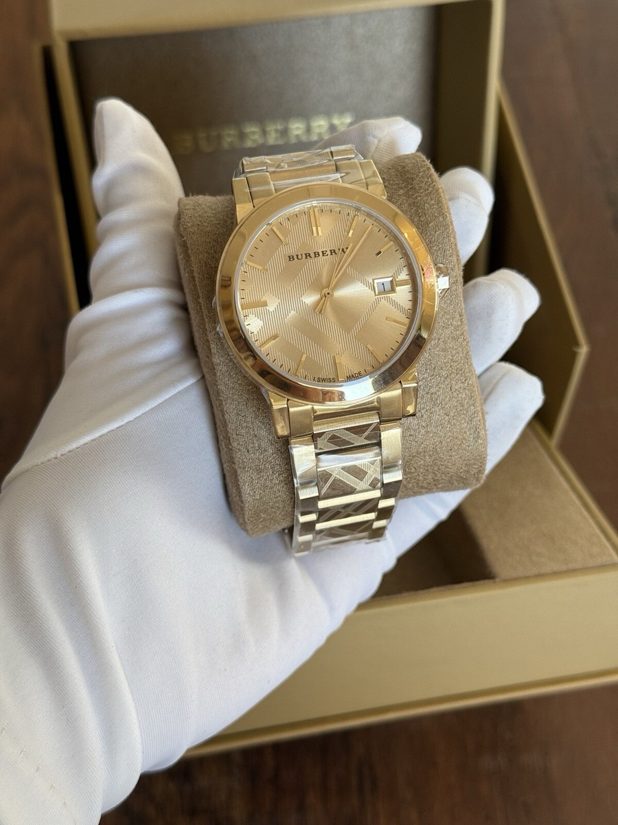 【美品】BURBERRY バーバリー 腕時計 シティ BU9038 ゴールド 100% New Burberry BU9038 Gold Ion-Plated Bracelet Quartz