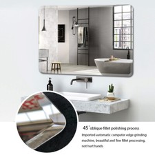 40/50/60cm Bathroom Mirror Glass Wall-Mounted Bedroom Vanity Frameless Bevelled