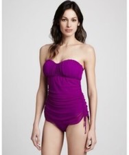 SPANX Ruched Slimming Shapewear One Piece Swimsuit in Purple Size 14
