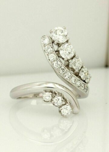 2.5ct VVS Simulated Diamond Women's Cocktail Adjustable Wedding Ring 925 Silver