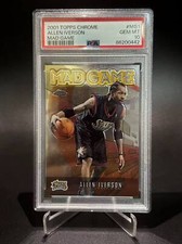 2001-02 Topps Chrome Basketball Allen Iverson Mad Game Card #MG1 PSA 10 GEM MT