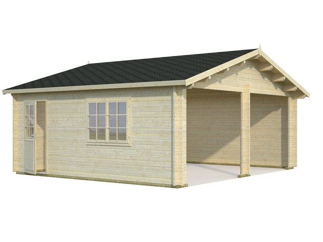 Garage Roger 20 Garage Double Gartenhaus Holzgarage 595x530 Cm Ohne Tor Ebay