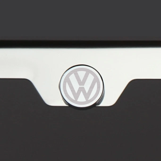 Mirror Chrome Volks Vw Logo Laser Etched StainlessSteel License Plate Frame - Image 3 of 4