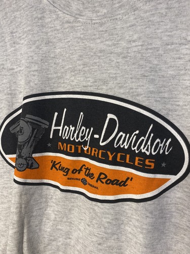 Vintage Harley Davidson Motorcycle King Of The Road T-shirt Large Gray Biker USA - Picture 7 of 10