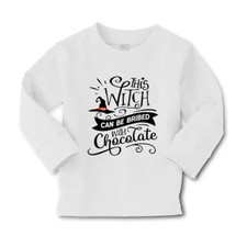 Kids Long Sleeve T Shirt Halloween This Witch Can Be Bribed with Chocolate Owl