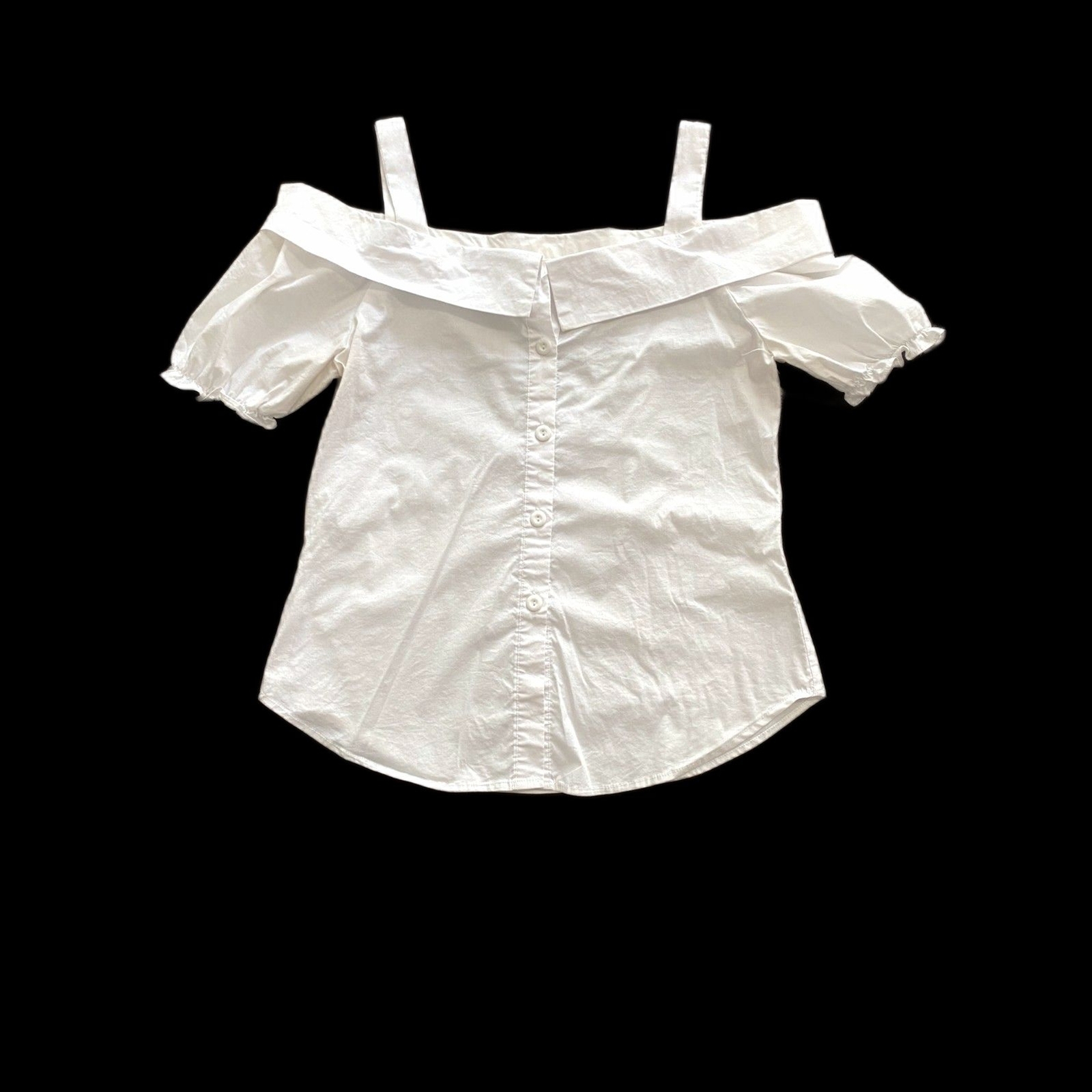Mind Code white off-shoulder blouse, Size Medium - image 1