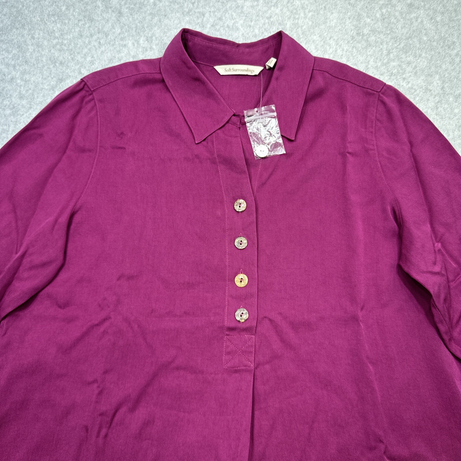Soft Surroundings Hutton Blouse Medium Magenta Te… - image 4