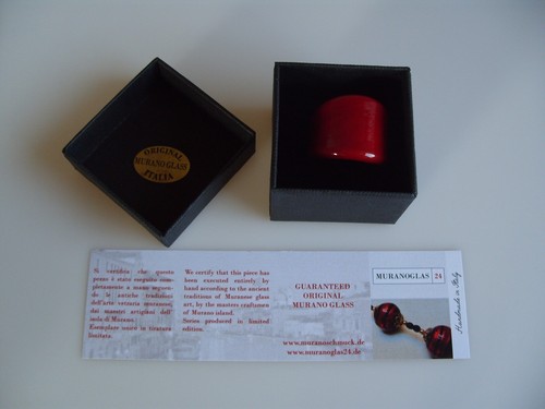 Murano Glas Ring aus original Muranoglas Schmuck UNIKAT Handgefertig Gr. 20 mm - Picture 8 of 9