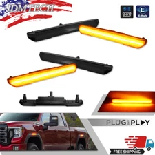 4X For 2020-2024 GMC Sierra 2500 3500 HD LED Front Rear Side Marker Light Smoked