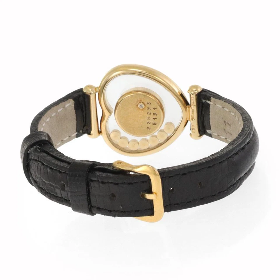 Reloj de cuarzo Chopard Happy Diamond con bisel en corazón de oro amarillo de 18 quilates para dama 5191 Foto 3 de 4
