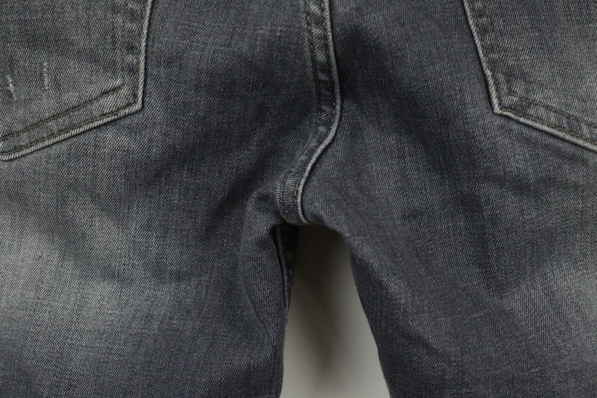 DIESEL D.N.A Grey Wash Denim Slim Skinny Distressed Jeans Size 33