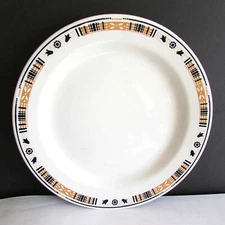 Homer Laughlin VTG 11.75" Platter Restaurant Ware Orange Black E 36 N 6  FREE SH