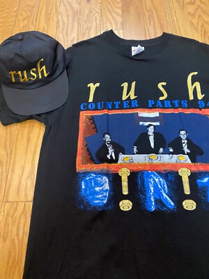 Rare Rush Counterparts Deadstock Vintage 1994 Sold Out Tour Tee + Matching Cap