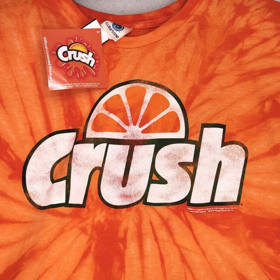 Camisa CRUSH TIE DYE Para Hombres GRANDE NARANJA LOGO SODA POP LICENCIA NUEVA CON ETIQUETAS Foto 4 de 4