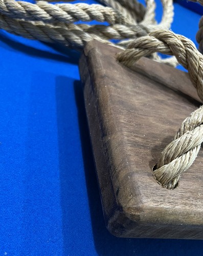 Solid Wood Tree Rope Swing 2ft Seat Amish Hand Made Beautiful, 16ft Rope New!!! - Picture 5 of 12