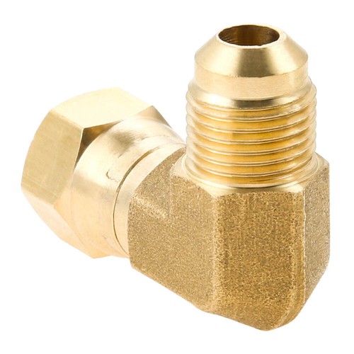 90° Brass Propane Elbow Connector Adapter w/ 3/8" Female and Male Flare Fitting