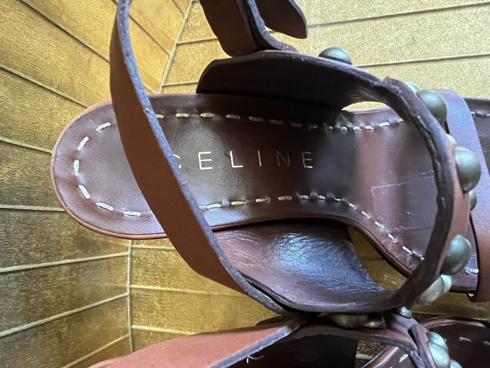 Celine Brown Gladiator Strap High Hell Sandals Pu… - image 7