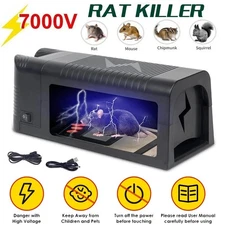 Upgraded Electronic Mouse Trap Control Kill Big Rat Pest Electric Rodent Zapper