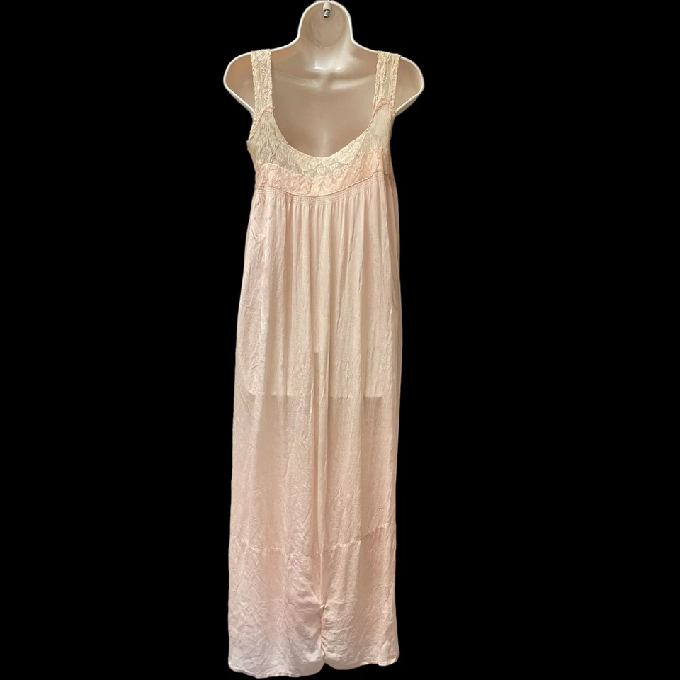 Lencería Gossamer Silk & Lace Pink Flapper Slip años 20 transparente Art Deco vintage A Foto 3 de 4