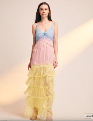 Chantilly Dress, by TulleJour, colorful dress in silk crinkle chiffon