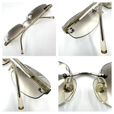 CHANEL Sunglasses Non-prescription Coco Mark Rimless Y2K good