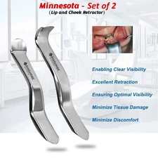 2 Minnesota Cheek Retractors Surgical Dental Instruments Dentales de Dentista