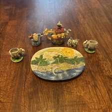 Noah's Ark Mini Tea Set Decorative Figurines Animals, Noah