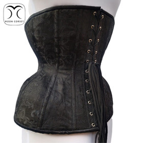 Brocade Overbust Corset Waist Training Corset Double Steel Boned Heavy Duty